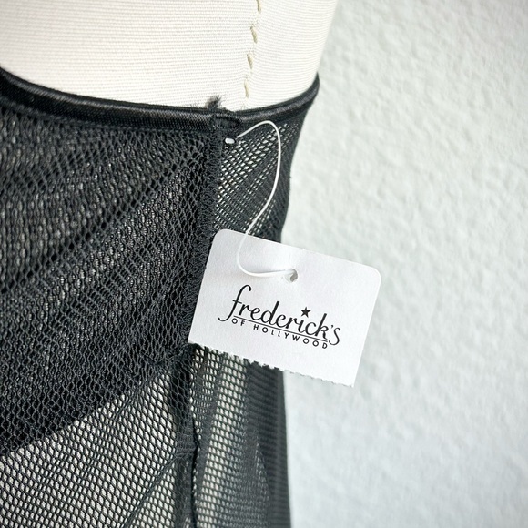 NWT Y2K FREDERICKS OF HOLLYWOOD BLACK/PURPLE EMBROIDERED BABYDOLL CHAMISE (0024) - Picture 5 of 8